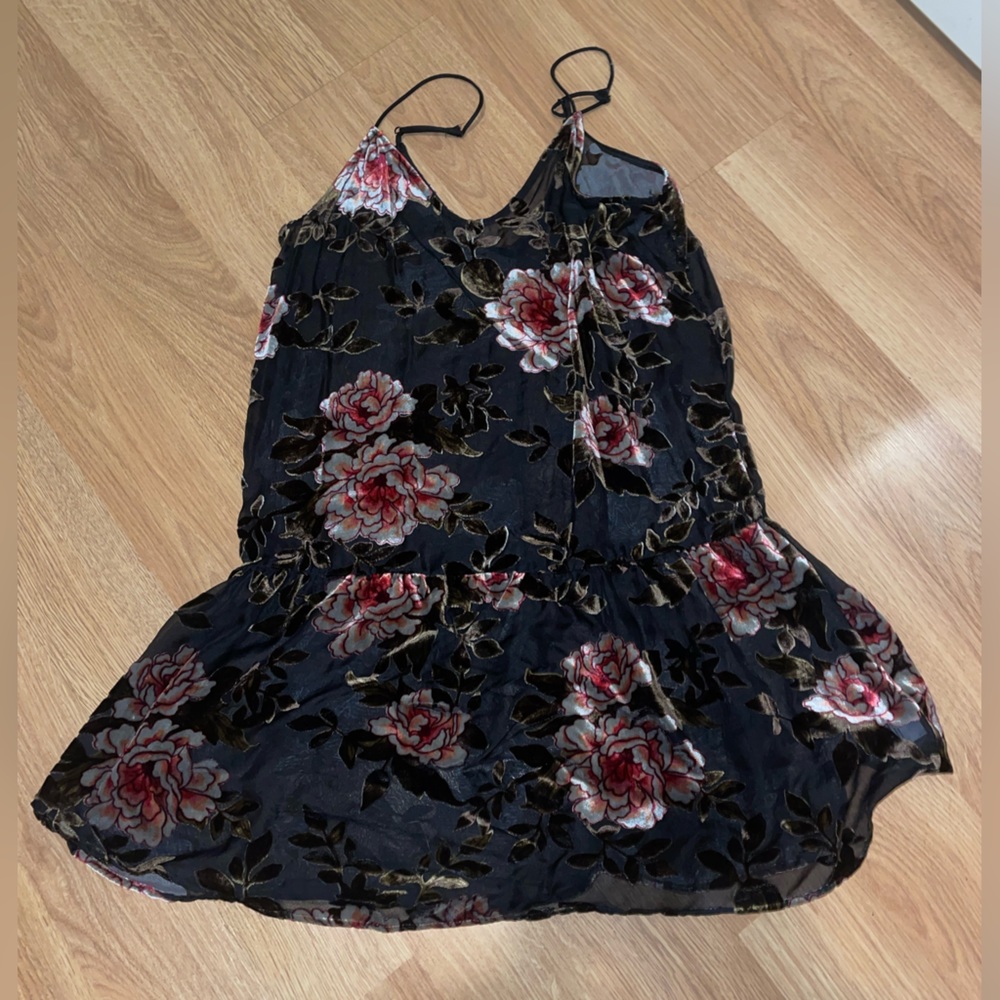Womens AE sheer velour slip dress